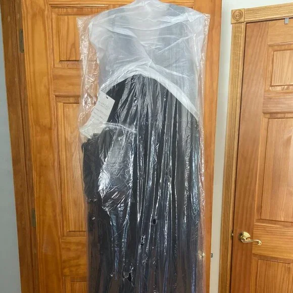 SALE NWT Montage by Mon Cheri M909 Crepe Prom Dress Black/Navy Blue Size 6 - Picture 7 of 9